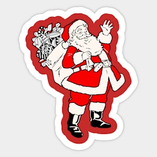 Retro Santa Sticker